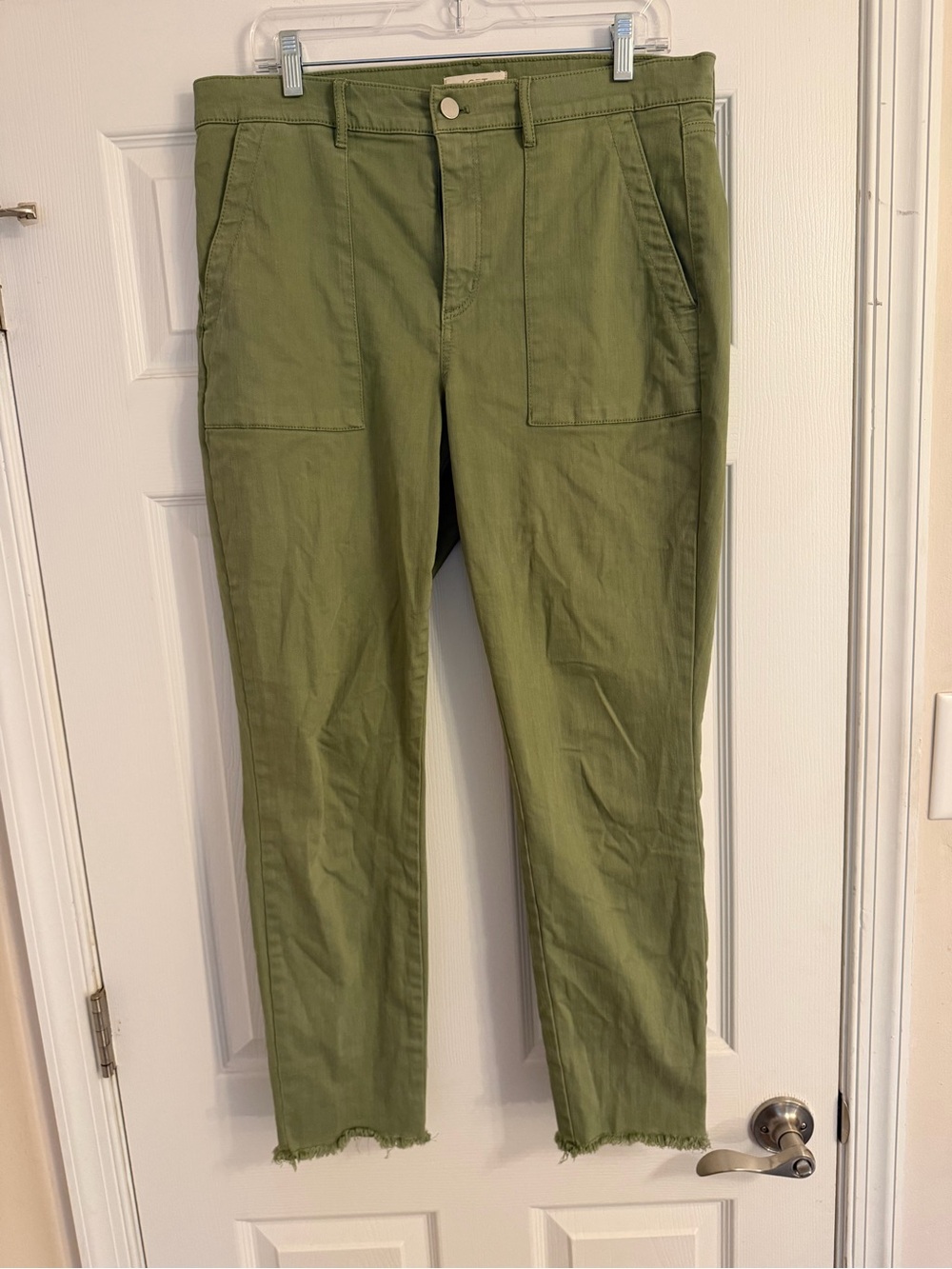 LOFT Olive Green Patch-Pocket Chinos
